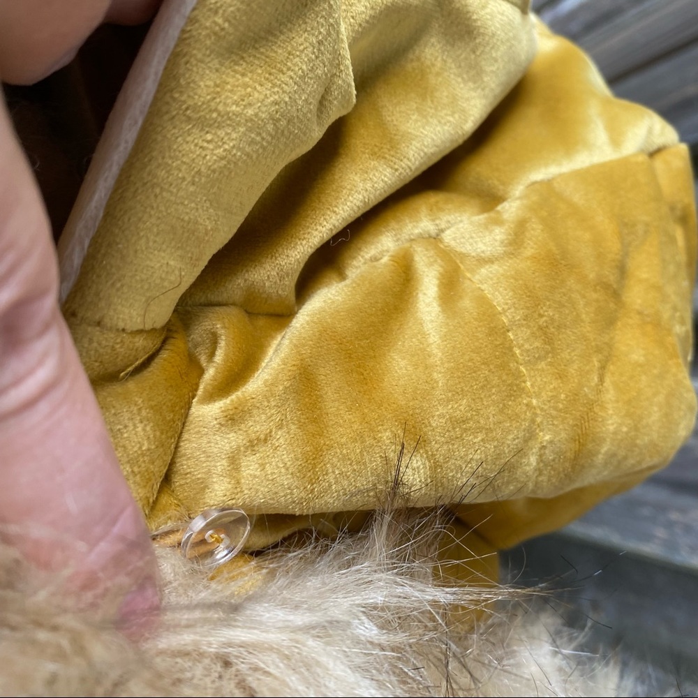 NWT PETA-Approved Vegan Mustard gold / Cream blush Reversible Puffer Coa… - Picture 5 of 10